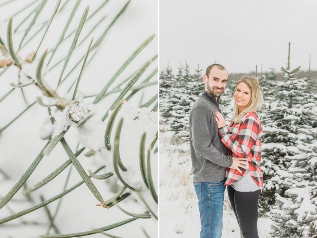 A Snowy Christmas Tree Farm Engagement Session Edinboro Pa | Samantha Zenewicz Photography