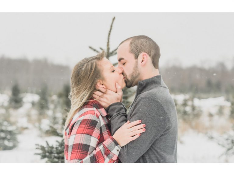 Nate & Amber A Snowy Christmas Tree Farm Engagement Session