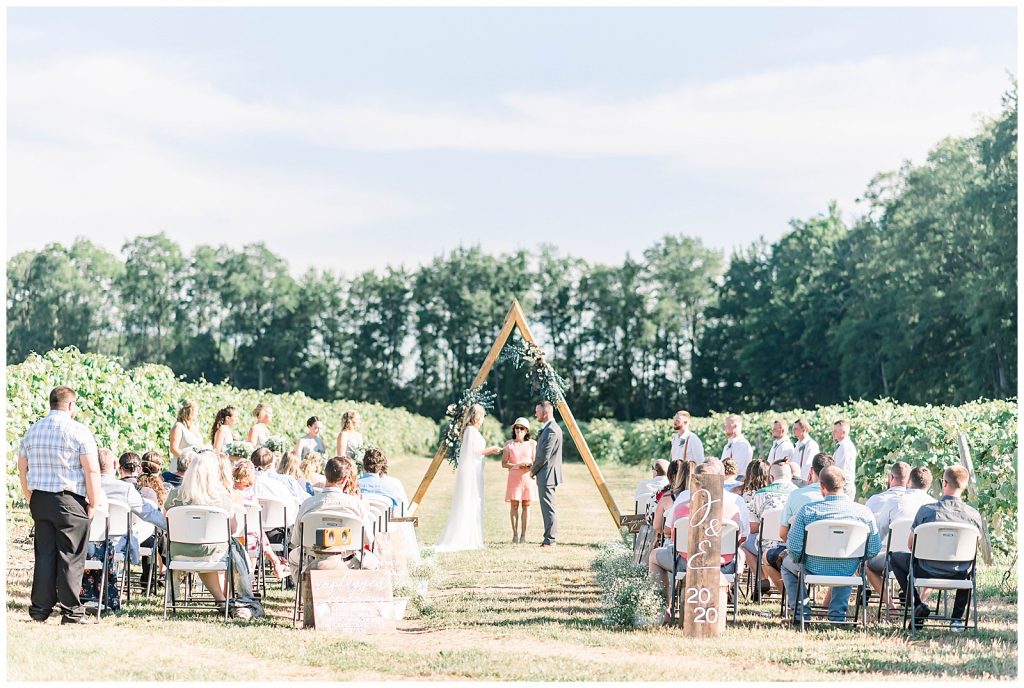 outdoor vineyard ceremony with guests